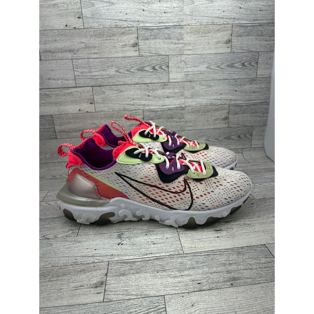 Nike React Vision CD4373-102 Running Shoes Sneakers White Multi Neon US‎ 10 Mens - Picture 8 of 12